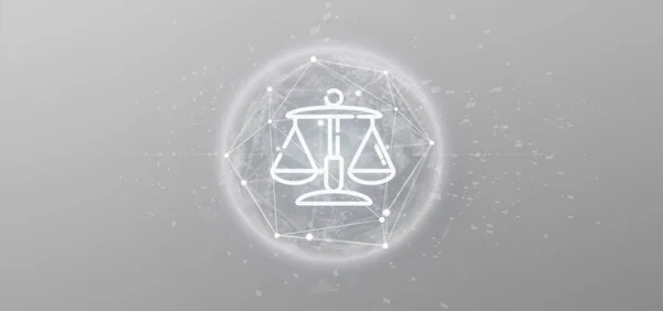 렌더링 데이터로 Ofjustice와 아이콘 거품의 — 스톡 사진