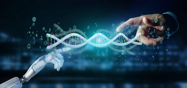 View Data Coded Dna Binary File Rendering — Stock Photo, Image
