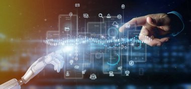 Cyborg el kullanıcı arabirimi ekranlarını simgesi, istatistikleri ile tutarak ve 