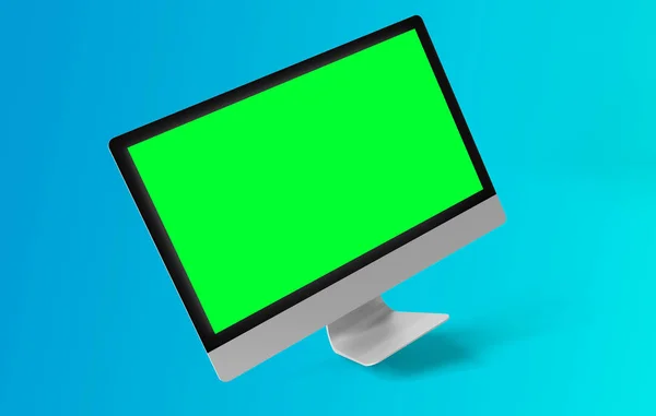 Mock up of a computer isolated on a background with shadow