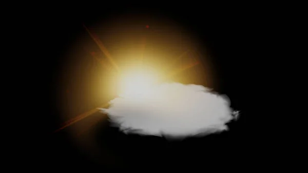 Ήλιος και σύννεφο που απομονώνονται σε ένα φόντο — Φωτογραφία Αρχείου