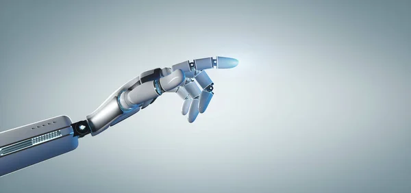 Cyborg robot hand on an uniform  background 3d rendering — Stock Photo, Image