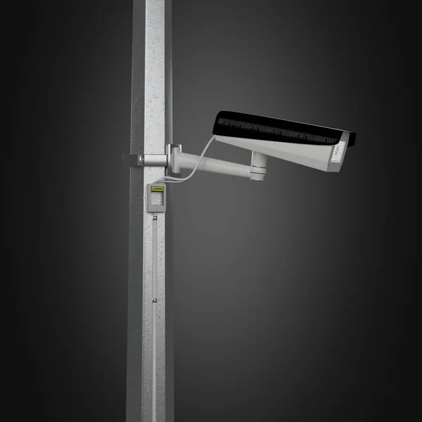 Cámara de seguridad de la calle cctv aislado en un fondo - 3d render — Foto de Stock