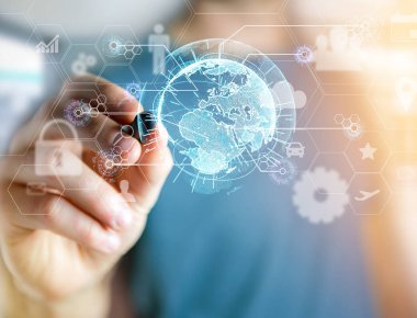 Uluslararası iş ağ bağlantısı üzerinde bir modern görüntülenen