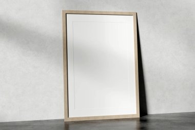 Bir oda - 3d render yere kadar sahte çerçeve