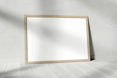 Bir oda - 3d render yere kadar sahte çerçeve