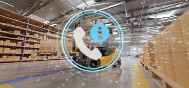 Müşteri hizmet kavramı üzerinde bir ambar arka plan 3d render