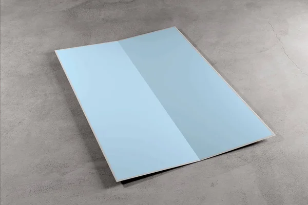 Bir broşür - 3d render bir beton zemin üzerine alay et — Stok fotoğraf