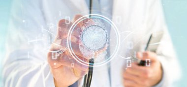 Doktor bir dijital parmak izi tanımlama ve ikili c holding