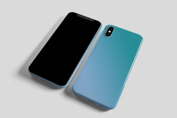 Smartphone ekran ve dava Mockup - 3d render — Stok fotoğraf