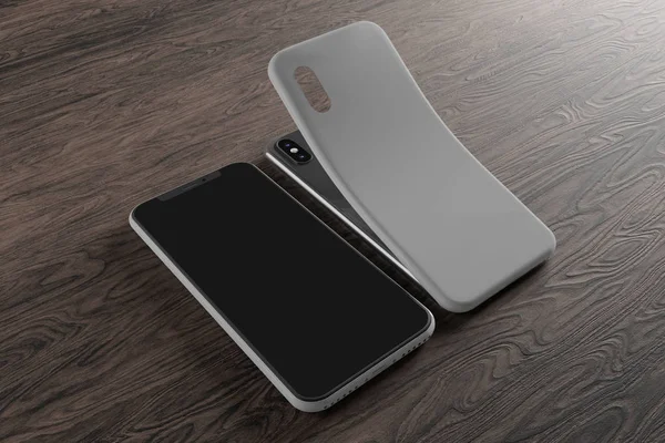 Smartphone skärmen och fall Mockup - 3d rendering — Stockfoto