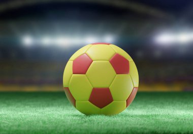 Futbol topu bir stadyum - 3d işleme alanında