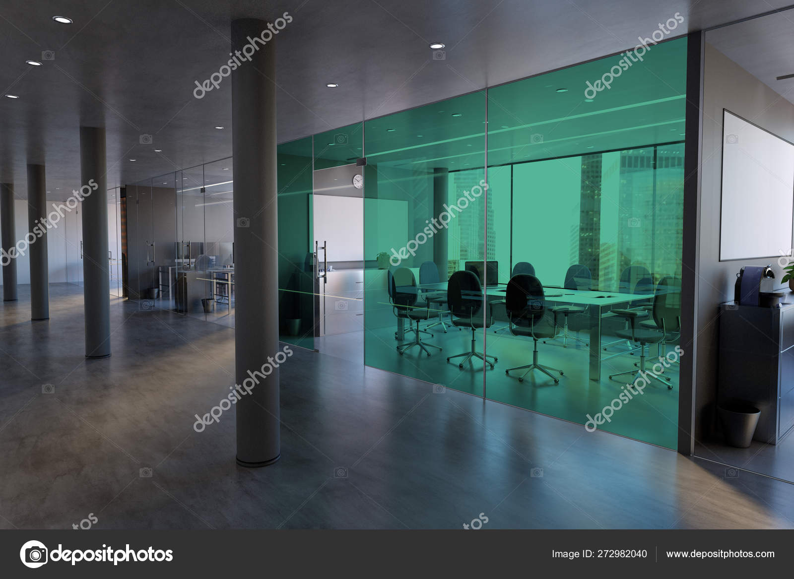 Download Glass Office Room Wall Mockup 3d Rendering Stock Photo Image By C Perig76 272982040