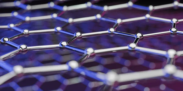 Graphene molecular nano technology structure on a purple-pink ba — Stock Photo, Image