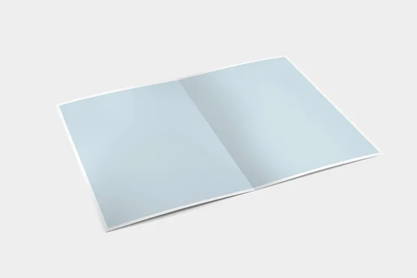 Mock-up einer Broschüre auf weißem Hintergrund - 3D-Rendering — Stockfoto