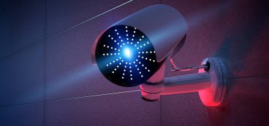 Güvenlik Cctv kamera sistemi - 3d render