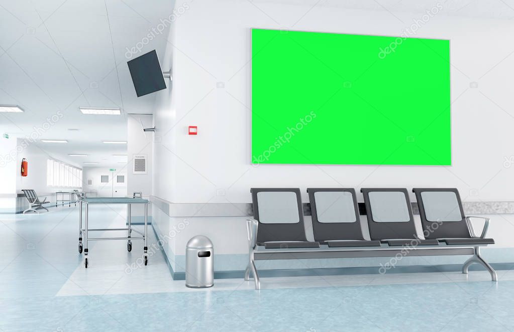 Mock up of a frame in a waiting room of a hospital