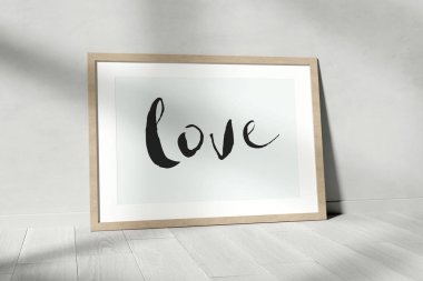 Bir oda - 3d render yere kadar sahte çerçeve