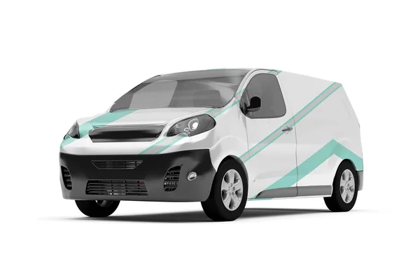 Mock up of a van on a white background - 3d rendering — Stock Photo, Image