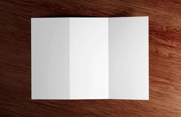 3 つ折りパンフレットのモックアップを 3 d レンダリング — ストック写真