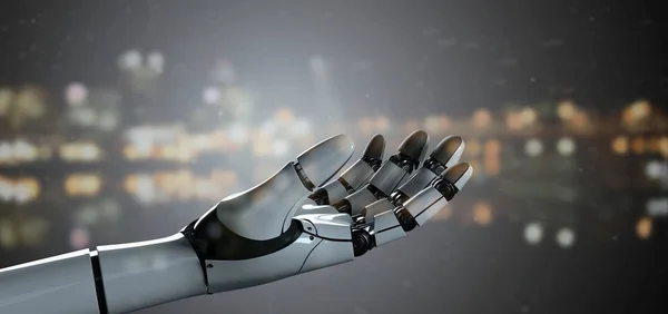Vista de un robot mano Cyborg - 3d renderizado —  Fotos de Stock