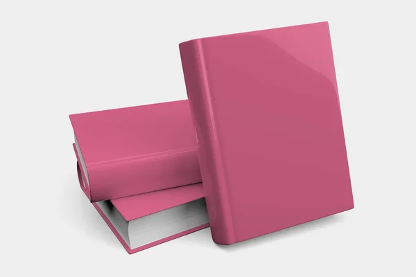 Attrappe eines Bücherstapels auf weißem Hintergrund - 3D-Darstellung — Stockfoto