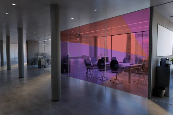 Glas Office rum vägg Mockup - 3d rendering — Stockfoto