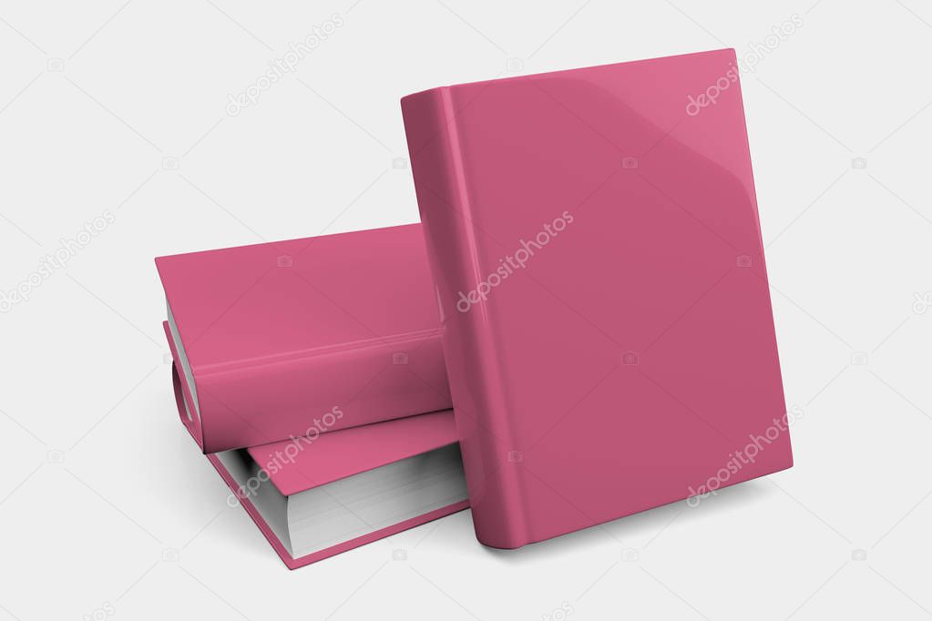 Mock up of a stack of book on a white background - 3d rendering