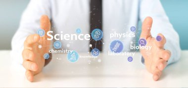 İşadamı Holding bilim simgeler ve başlık 