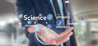 İşadamı Holding bilim simgeler ve başlık 