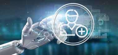 Cyborg eli yeni temas simgesini tutuyor