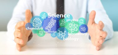 İşadamı Holding bilim simgeler ve başlık 