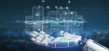 Cyborg el kullanıcı arabirimi ekranlarını simgesi, istatistikleri ile tutarak ve 