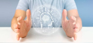 Renk arka planda bilinçli kafa simgesi