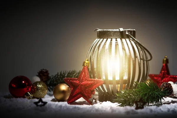Fondo de Navidad con adorno y ambiente ligero —  Fotos de Stock