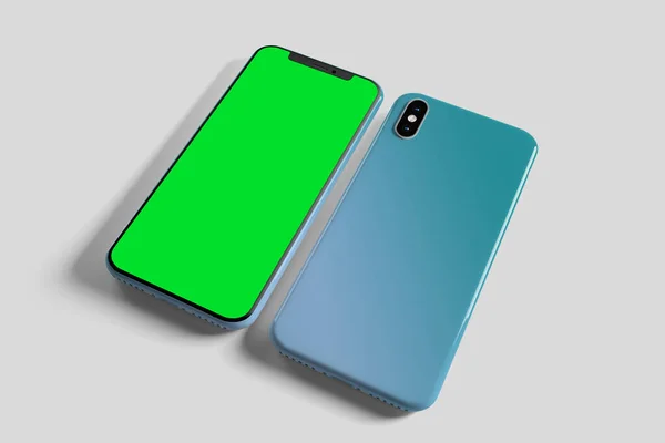 Smartphone ekran ve dava Mockup - 3d render — Stok fotoğraf