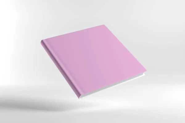 Vista Livro Capa Branco Isolado Fundo Branco Renderização — Fotografia de Stock