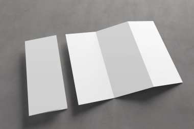 Üç katlı broşürün görünümü bir arkaplan - 3d görüntüleme