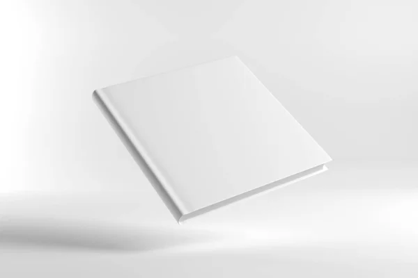 Vista Livro Capa Branco Isolado Fundo Branco Renderização — Fotografia de Stock