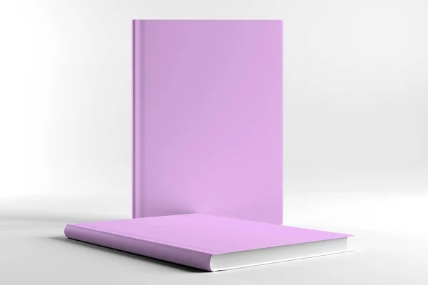 Vista Livro Capa Branco Isolado Fundo Branco Renderização — Fotografia de Stock