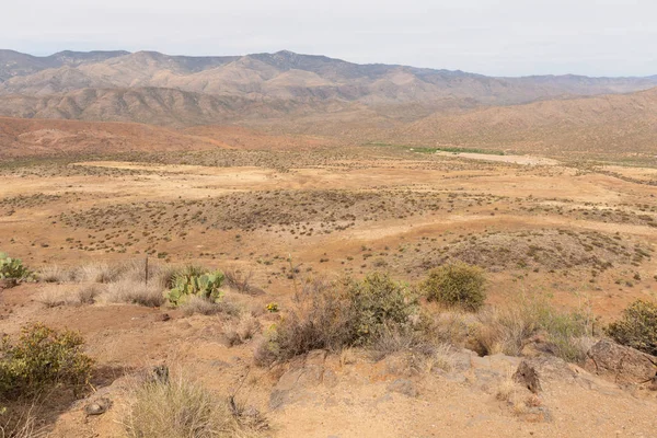 Hegyvidéki Sivatagi Kilátás Ból Pont Naplementében Arizona — Stock Fotó