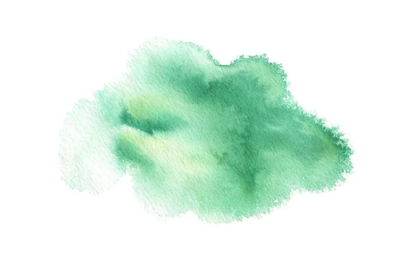 Abstraktní Akvarel Zelená Skvrna Malované Pozadí Textury Papíru Izolovaný — Stock fotografie