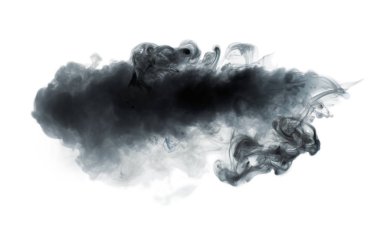 Siyah duman üzerinde beyaz izole