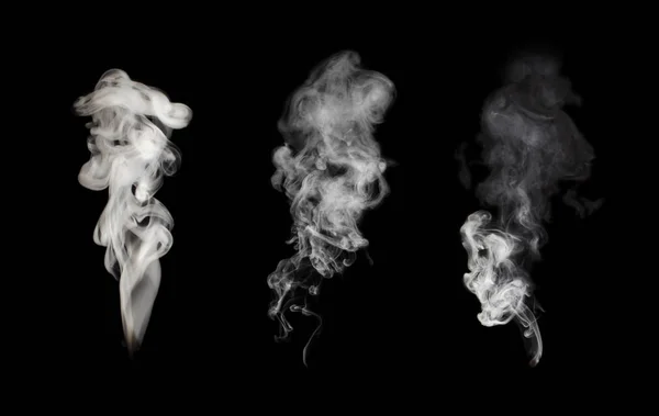 White Smoke Blot Isolated Black — Stock Photo, Image