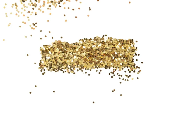 Texture Glitter Oro Isolato Bianco Sfondo Astratto — Foto Stock