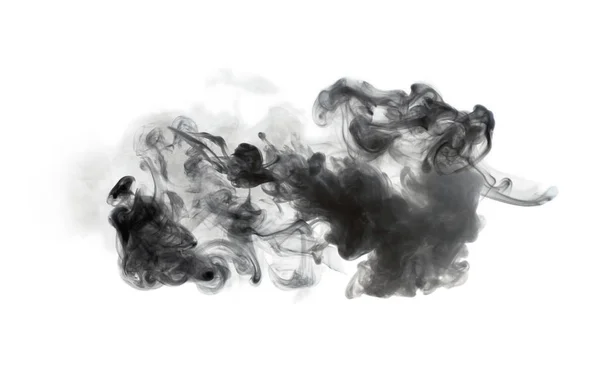 Black Smoke Isolated White — Stock Photo, Image