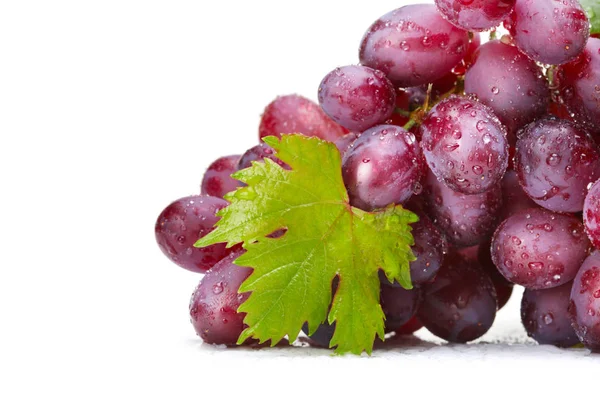 Verse Roos Muscat Druiven Met Blad — Stockfoto