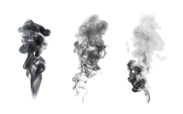 White Smoke Blot Isolated Black — Stock Photo, Image