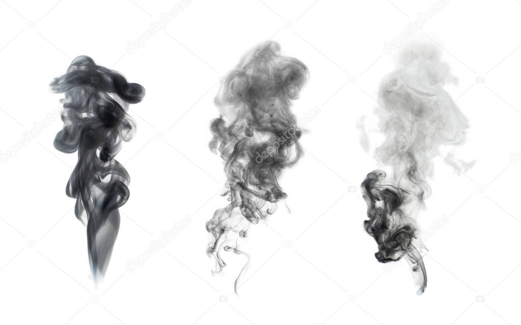 white smoke blot isolated on black