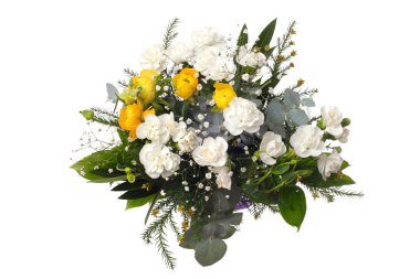 Çiçek buketi beyaz arka plan üzerinde. İzole.